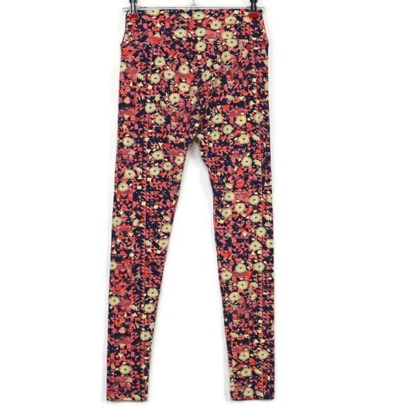 LuLaRoe Leggings Blue Pink Yellow Orange Floral One Size OS - Picture 2 of 11